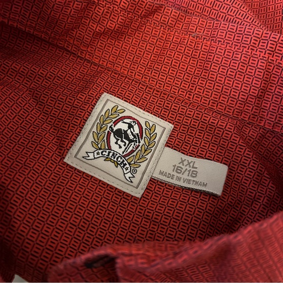❤️ Cinch Men's Red Button-Up Shirt XXL - Picture 6 of 10